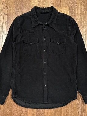 The Kooples Relaxed Western Corduroy Snap Button Flannel L/S Shirt Mens M